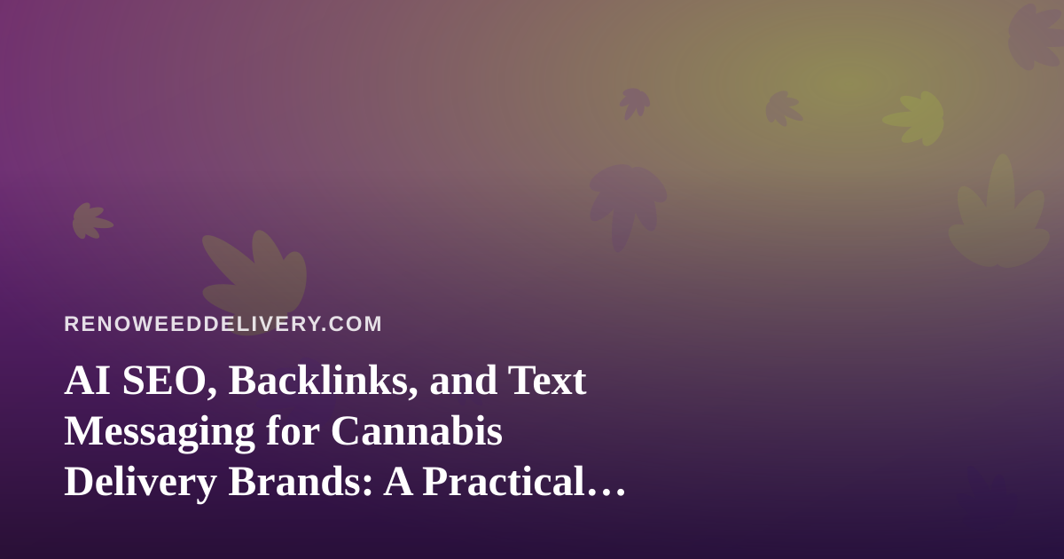 AI SEO, Backlinks, and Text Messaging for Cannabis Delivery Brands: A Practical Guide
