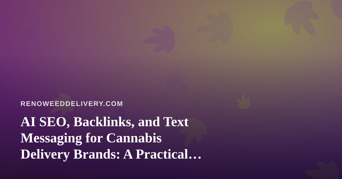 AI SEO, Backlinks, and Text Messaging for Cannabis Delivery Brands: A Practical Playbook