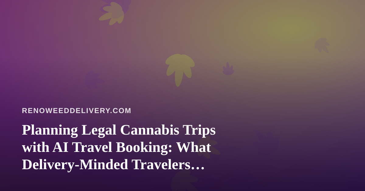Planning Legal Cannabis Trips with AI Travel Booking: What Delivery-Minded Travelers Should Know
