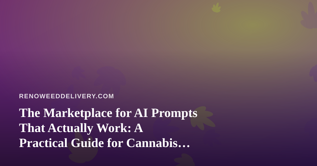 The Marketplace for AI Prompts That Actually Work: A Practical Guide for Cannabis Delivery Teams